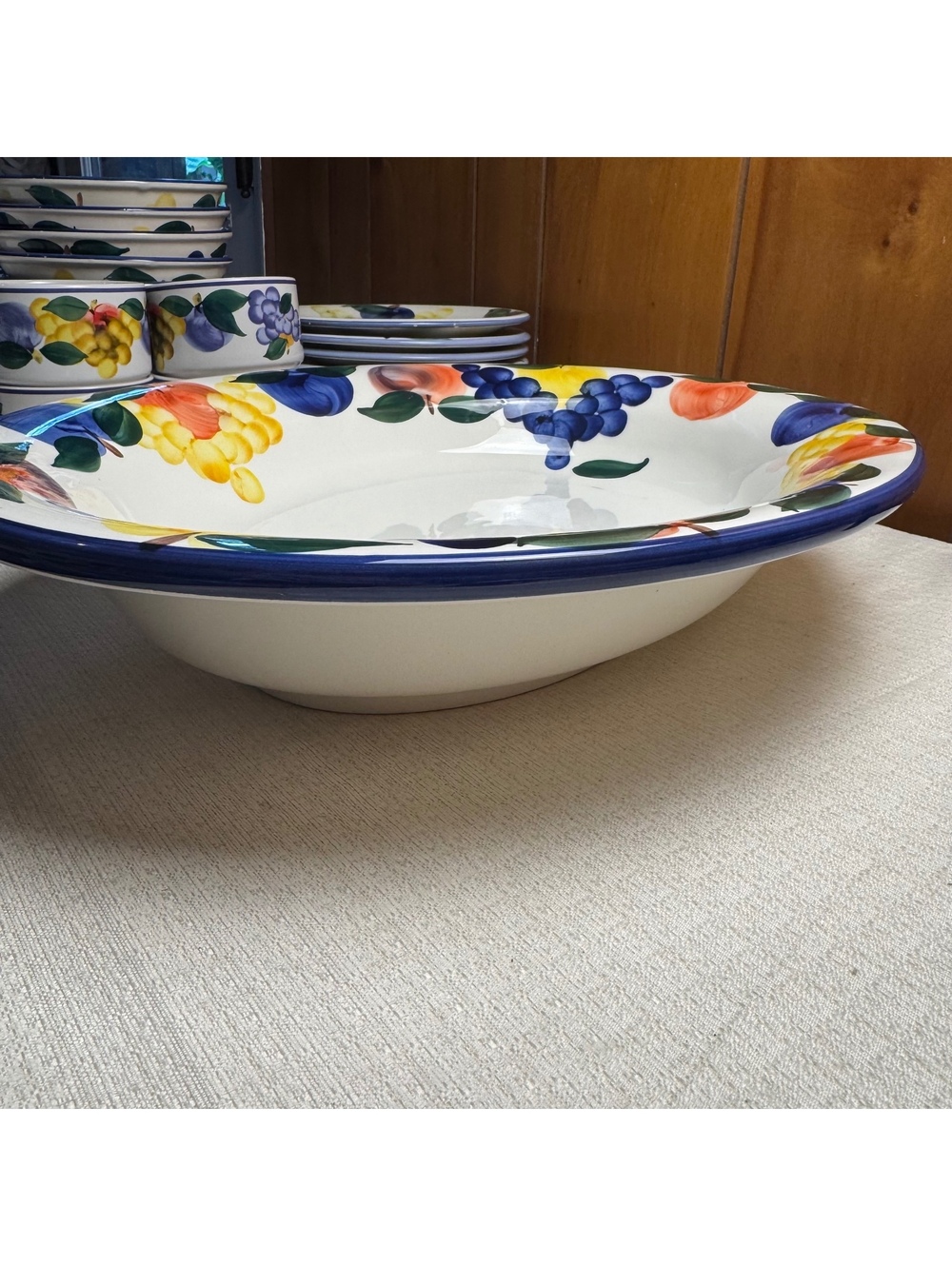Dansk Fruit Large Oval Serving Bowl 18 Inch Centerpiece Pasta Salad Bowl